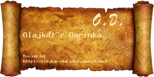 Olajkár Darinka névjegykártya